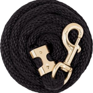 braided nylon rope lead, long horse lead rope with quick halter attachment.